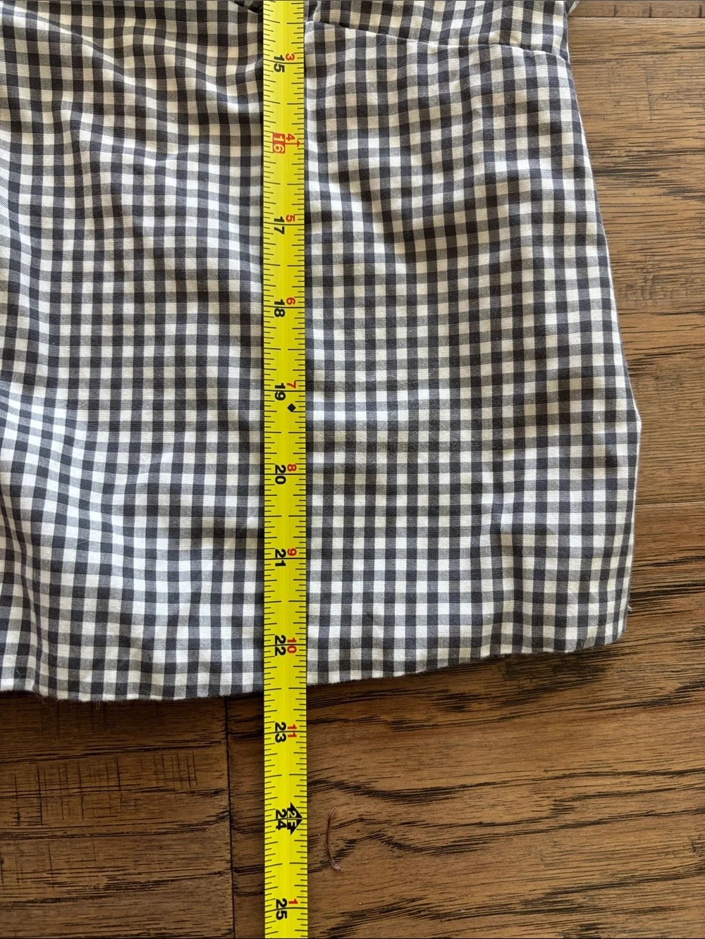 Gingham Puff-Sleeve Button-Front Women's Top